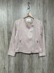 INED イネド ライダース ジャケット スエード調 ライダース ジャケット sizeL/ピンク ■◇ レディース