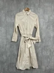 nano universe ナノユニバース ロング シャツ ワンピース sizeF/ベージュ ■■ レディース