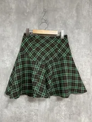 MOUSSY マウジー チェック柄 フレア ミニ スカート size1/緑×茶 ■■ レディース