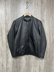 SHIPS シップス ノーカラー ライダース ジャケット sizeS/黒 ◇■◎メンズ