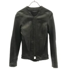 GOLDEN GOOSE ゴールデン グース ノーカラーレザージャケット  ブラック M
