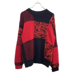 sacai サカイ 22SS Buffalo Check Knit Pullover バッファローチェックパネルニットセーター 22-02703M レッド×ブラック 1のサムネイル