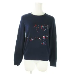 アルマーニエクスチェンジ A/X ARMANI EXCHANGE トレーナー スウェット ラウンドネック 長袖 スパンコール ロゴ 裏毛 S 紺 ネイビー /AO19 ■GY17のサムネイル