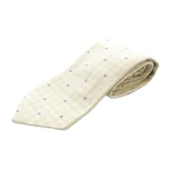 シャネル CHANEL ネクタイ 総柄 ココマーク シルク アイボリー