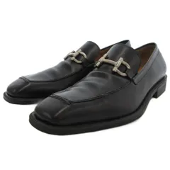 サルヴァトーレフェラガモ Salvatore Ferragamo ガンチーニ ビットローファー レザー スクエアトゥ 8.5 ブラック /UO