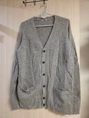 ユニクロ U クルーネックカーディガン メンズ100サイズ グレー