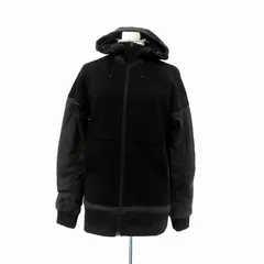 アディダス adidas ブルゾンジャケット ミドル丈 フード付き 切替 S 黒 ブラック /HO38