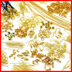(SAJ) アクセサリーパーツセット ハンドメイド 金具 セット (ゴールド)