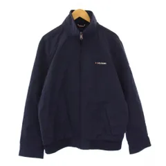 トミーヒルフィガー TOMMY HILFIGER ナイロンジャケット スタンドカラー アウター ジップアップ ロゴ 刺繍 ワンポイント XL 紺 ネイビー /BB