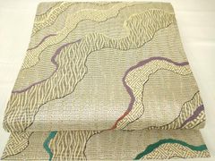 高級 洒落帯 袋帯 ♢ 正絹 幾何学模様 抽象柄 R419 - メルカリ