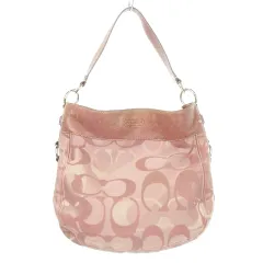 コーチ COACH ショルダーバッグ ハンドバッグ 2way ナイロンキャンバス レザー 切り替え オプティック シグネチャー 総柄 ピンク F14710 /AH13 ■GY99