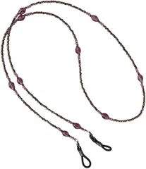 HuaChongChong メガネストラップ メガネチェーン サングラスストラップ グラスコード 落下防止 調整可能 ナイロン 金属コイル 軽量 男女兼用 おしゃれ ボヘミアン (パープル,  約71センチメートル)