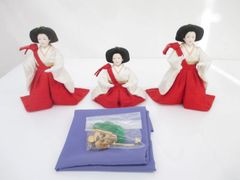 京雛 宮女三人揃】京都 丸屋大木平蔵 御雛形製造 共箱付 古作 雛人形