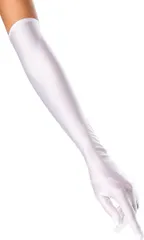 Toosexy ロンググローブ サテン 光沢 手袋 ウエディング 結婚式 パーティー ドレス用 54cm 伸縮素材 フリーサイズ レディース (ホワイト 白(9053W),  Free Size)