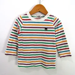 ミキハウス 長袖Ｔシャツ トップス ボーダー柄 ダブルビー ベビー 男の子用 90サイズ ホワイト MIKIHOUSE 【中古】