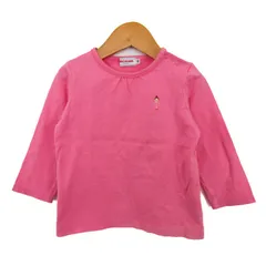 ミキハウス 長袖Ｔシャツ トップス コットン 日本製 ベビー 女の子用 90サイズ ピンク MIKIHOUSE 【中古】