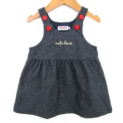 ミキハウス サロペット ジャンパースカート ワンピース ベビー 女の子用 F(70-80)サイズ グレー MIKIHOUSE 【中古】