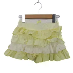 メゾピアノ ショートパンツ ボトムス キュロット フリル キッズ 女の子用 130サイズ 黄×オフホワイト Mezzo Piano 【中古】