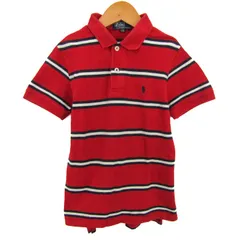 ポロバイラルフローレン ポロシャツ トップス 半袖 ボーダー柄 キッズ 男の子用 130サイズ 赤×白×紺 Polo by Ralph Lauren 【中古】