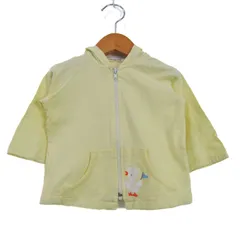 ファミリア パーカー トップス ジップアップ アニマル柄 ベビー 男の子用 70サイズ イエロー Familiar 【中古】