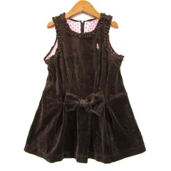 ミキハウス ワンピース トップスジャンパースカート キッズ 女の子用 110サイズ ブラウン MIKIHOUSE 【中古】