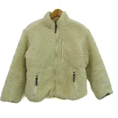 ファーストダウン ブルゾン ジャケット アウターボアフリース レディース Fサイズ ベージュ FIRST DOWN 【中古】