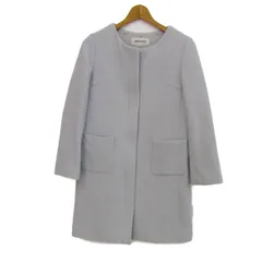 ミッシュマッシュ ノーカラーコート ウールコート アウター フード付き レディース Mサイズ グレー MISCH MASCH 【中古】