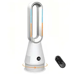 セラミックヒーター【2025革新冷暖兼用・1台6役・羽根なし扇風機・ECO恒温モード】電気ファンヒーター 3段階温風&10段階冷風 上下左右首振り 転倒OFF 空気清浄 タイマー メモリー 過熱保護 DCモーター セラミックファンヒーター タワーファン リ 1のサムネイル
