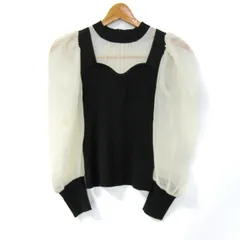 リリー ブラウン ブラウス シャツ 長袖 ブランド トップス 黒 レディース ONEサイズ ブラック×クリーム LILY BROWN 【中古】