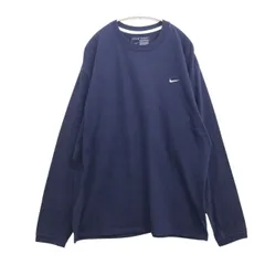 【中古B】NIKE ナイキ XL位 メンズ 長袖Tシャツ L/S T-Shirt 紺 中古B 古着