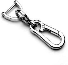 LUOLU キーホルダー カラビナ付き キーリング 多機能 軽量 アルミ合金 ステンレス製 錆びにくい 取り外し可能 メンズ レディース ギフト プレゼント アウトドア用 (シルバー,  標準)