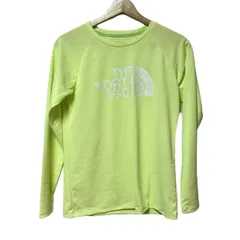 THE NORTH FACE(ノースフェイス) 長袖Tシャツ サイズM レディース - ライトグリーン×白 クルーネック
