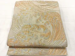 平和屋着物◎六通柄　京本袋帯　立波文　金銀糸　正絹　逸品　AABF2568uk