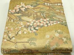 平和屋着物●六通柄袋帯　唐織　千貮百錦　花丸菱文　金銀糸　引箔　正絹　逸品　未使用　DABB4249ps 平和屋着物○六通柄袋帯 唐織 千貮百錦 花丸菱文 金銀糸 引箔 正絹