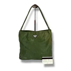 プラダ　PRADA ミニトートバッグ　テスートナイロン　カーキ　グリーン　トライアングルロゴ