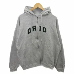 チャンピオン CHAMPION ジップパーカー フーディー ジップアップ ロゴプリント OHIO XL グレー ■MET2