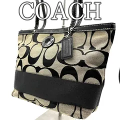 コーチ COACH トートバッグ キャンバス シグネチャー柄 グレー ブラック レザー切替 大容量 自立型 肩掛け ハンドバッグ レディース 通勤 通学 デイリー カジュアル 定番 人気 バッグ
