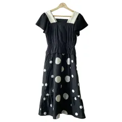 Chesty(チェスティ) ワンピース サイズ0 XS レディース 黒×白 ロング丈/ドット柄
