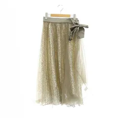 リランドチュール Rirandture レース&チュールセットスカート ロング 0 XS ベージュ 茶 ブラウン /SY ■OS