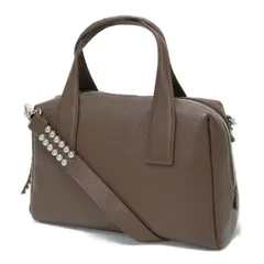 ear PAPILLONNER イア パピヨネ バッグ ブラウン | スタッズ ボストンバッグ | 2way ハンドバッグ ショルダー | シボ 本革 | ブランド カバン【レディース】【中古】