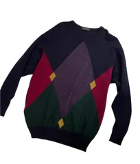 JAEGER（イエーガー）英国王室御用達ラムウール 幾何学模様　ニット　長袖　セーター