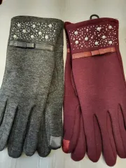 新品/ レディース Touch 手袋 グレー/バーガンディ 2枚まとめ
