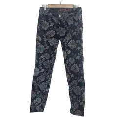 Desigual(デシグアル) ジーンズ レディース美品 - ネイビー×ライトブルー×マルチ フルレングス/花柄