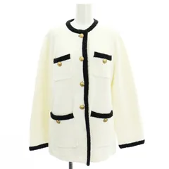 アルページュストーリー Arpege story 24SS ツイードジャケット ノーカラージャケット 金釦 バイカラー 2 白 黒 ホワイト ブラック /HS ■OS