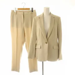 プラステ PLST セットアップ 上下 スーツ テーラードジャケット パンツ テーパード S M ベージュ /HK ■OS