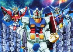 [중고] 데스크 매트 건담 & 빌드 버닝 건담 & G-셀프 비주얼 매트 [이치 반 쿠지 기동 전사 건담 35th Anniversary] I상