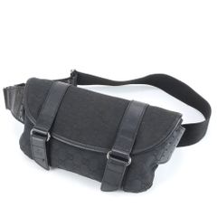 極美品 グッチ GG キャンバス 145851 レザー ボディバッグ ボディ