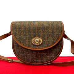 極 美品 Burberrys バーバリーズ ヴィンテージ シャドーホース ロゴ 金具 キャンバス レザー 本革 ショルダーバッグ ブラウン  31672