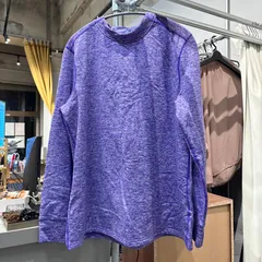【東あずま店 併売品】 @ 裏起毛 大きいサイズ 2XL トップス トレーナー 紫 レディース ladies