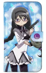 【中古】携帯ジャケット・カバー 暁美ほむら 手帳型スマホケース158 「マギアレコード 魔法少女まどか☆マギカ外伝」